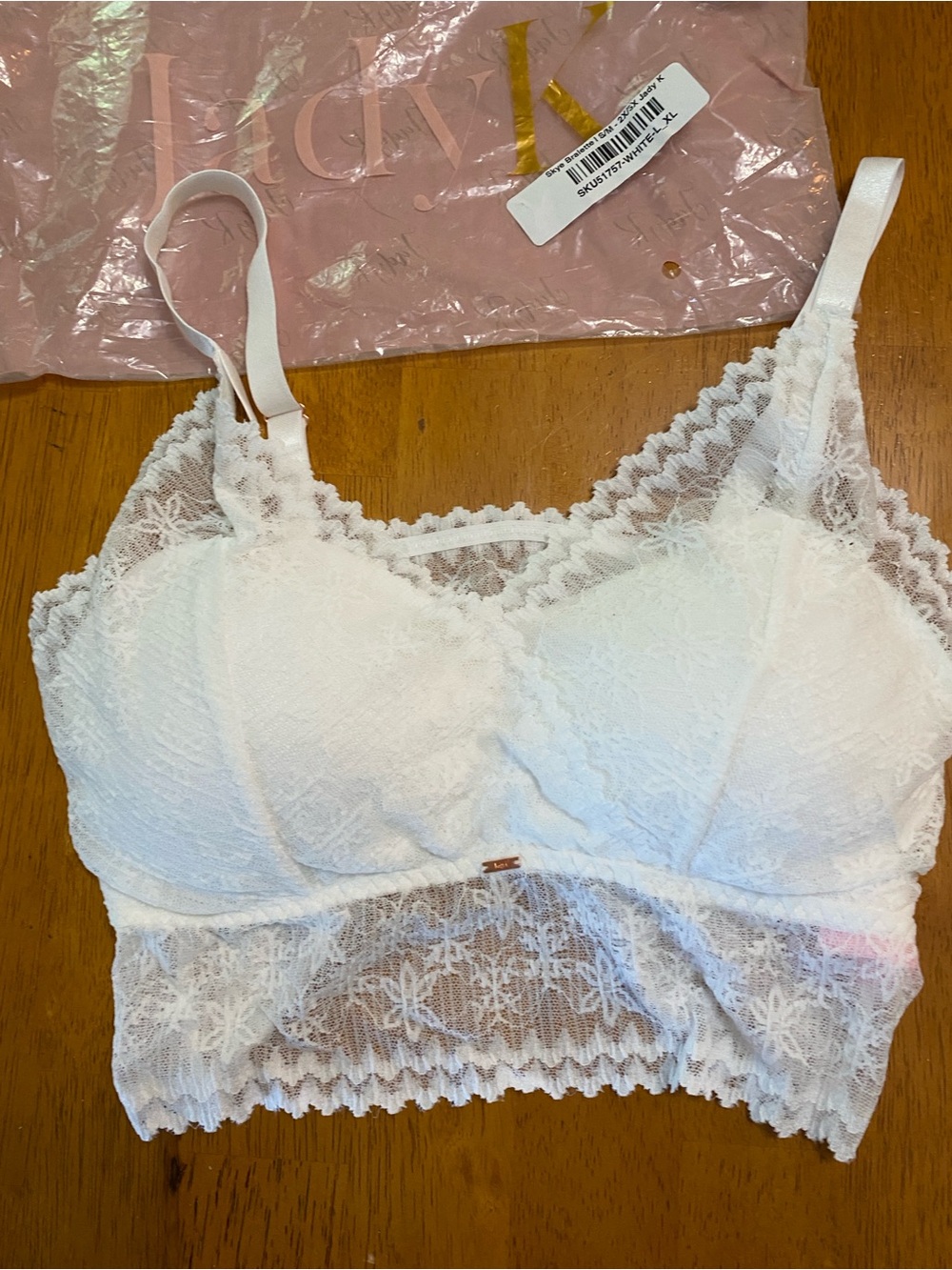 Jady K “Skye” Bralette - White Lace, Sz L/XL
